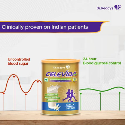 Celevida for Diabetes Management- Nutrition Health Drink Vanilla Flavour 400g | No Added Sugar