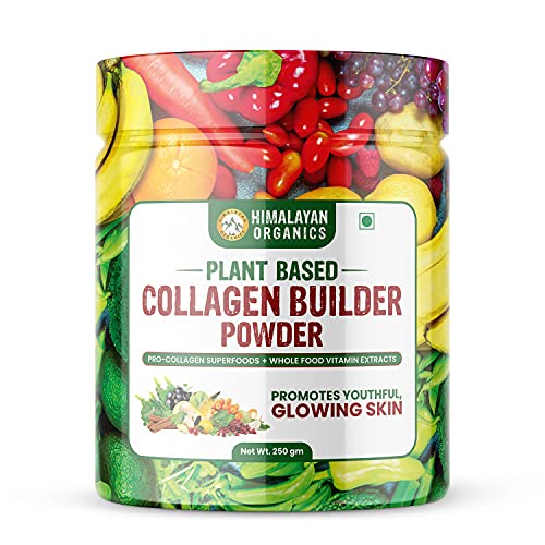 Himalayan Organics Plant Based Collagen Builder Powder With Vitamin C & Biotin | Promote Youthful Glowing Skin  Hair & Nails | Repair Spots And Wrinkles - 250Gm