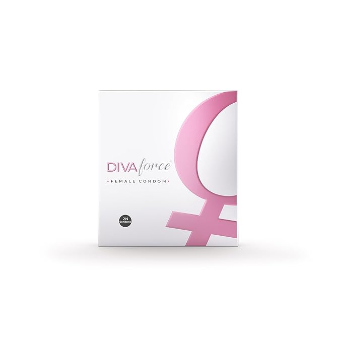 Divaforce Female Condoms - 2 Count| Lavender scented| Unique design| No side effects