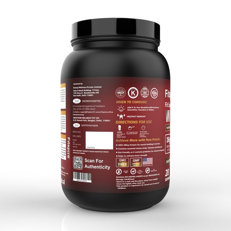 Fitspire Super Pro Whey Protein  36g Protein  7.8g BCAA  Whey Protein  (1 kg DOUBLE CHOCOLATE)