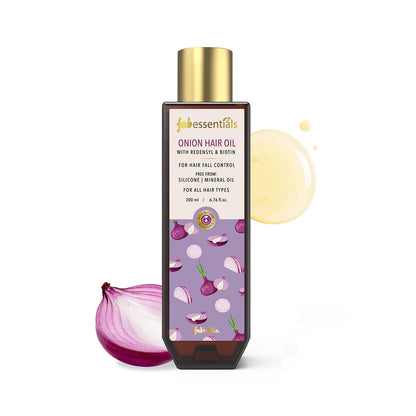 Fabessentials Onion Hair Oil with Redensyl  Biotin 200 ml  AntiHairfall Hair Oil  Free from Silicone  Mineral Oil