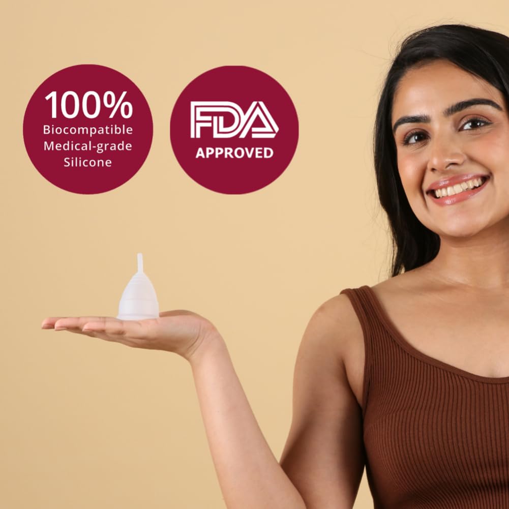 Carmesi Menstrual Cup for Women | Medium Size - With Free Pouch | Rash-Free Itch-Free Odour-Free | 8-10 Hours of Leaks-Free Comfort | 100% Biocompatible Medical-Grade Silicone Cups