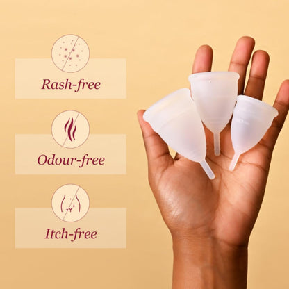 Carmesi Menstrual Cup for Women | Medium Size - With Free Pouch | Rash-Free Itch-Free Odour-Free | 8-10 Hours of Leaks-Free Comfort | 100% Biocompatible Medical-Grade Silicone Cups