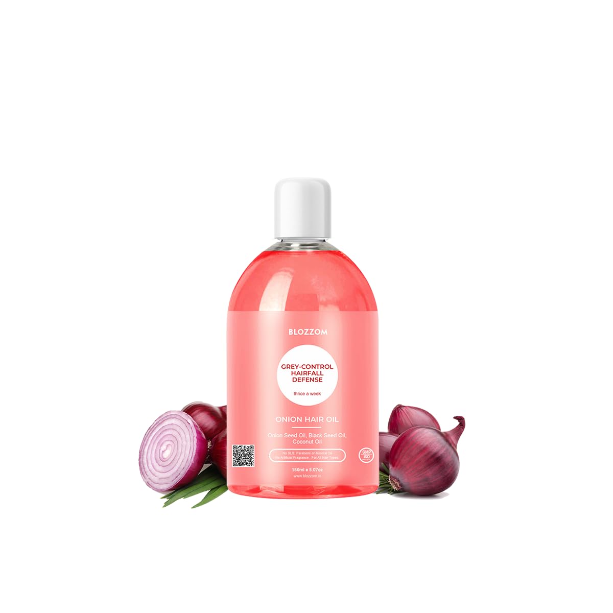 Blozzom Onion Hair Oil with Black Seed & Coconut Oil 150ml (Pack of 1)