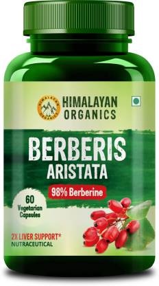 Himalayan Organics Berberis Aristata Berberine 95% with Milk Thistle for 2X Liver Support  (60 Capsules)