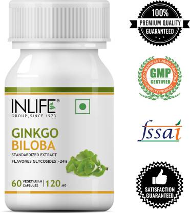 Inlife Ginkgo Supplement 120 mg for Healthy Brain Function - 60 Veg Capsules  (60 Capsules)