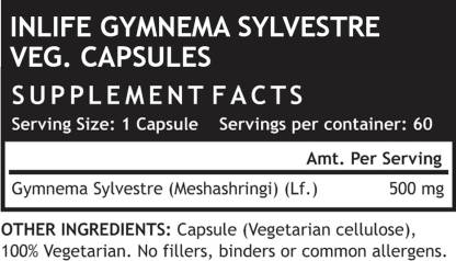 Inlife Gymnema Sylvestre Supplement 500 mg - Vegetarian Capsules  (60 No)