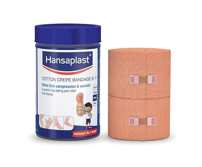 Hansaplast Soft Cotton Pain Relief Crepe Bandage Pack of 1 (8CMx4MTR)