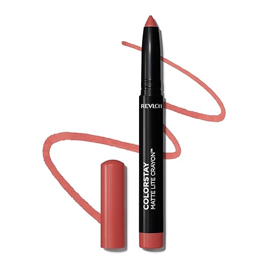 REVLON ColorStay Matte Lite Crayon Lipstick -SHE'S FLY (1.4 g) with Built-in Sharpener Smudgeproof Water-Resistant Non-Drying Lipcolor