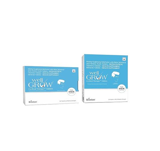 Wellgrow Hair Growth Tablets for Men | Supports Hair Strength & Reduces Hair Fall | With Essential Vitamins & Minerals | 30 Tablets x 3N
