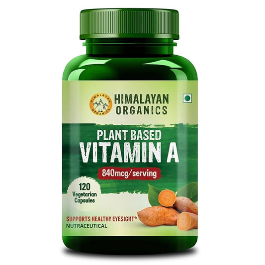 Himalayan Organics Plant-Based Vitamin A Supplement Supports Healthy Eye Sight | Natural Anti-Oxidant (120 Capsules)