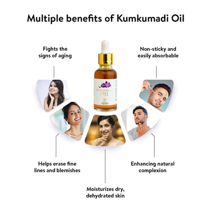 Kerala Ayurveda Kumkumadi Oil 30 ml | Reduces Fine Lines Pigmentation Wrinkles and Dark Spots | Non-Sticky Face Oil | Glowing Night Face Oil with Saffron and Lotus| Sesame Oil Base|