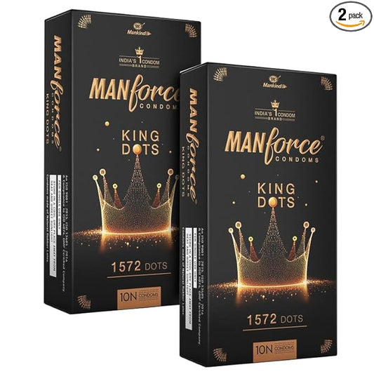 Manforce King Extra Dotted Condoms – 20 Pieces (Unflavoured)