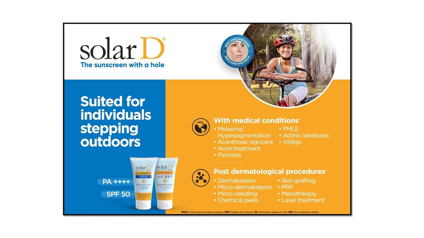 Solar D Everyday Active 50ml  I SPF 50 I PA++++ I UV Activated Vitamin D Technology