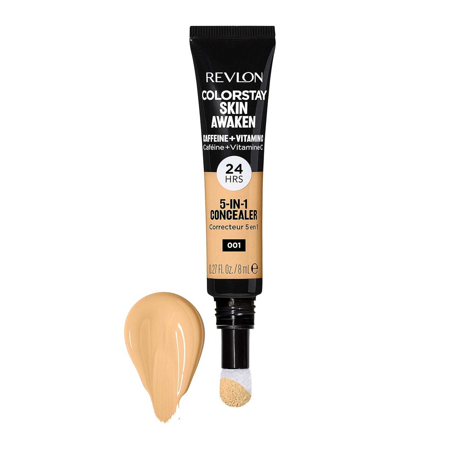 Revlon ColorStay Skin Awaken 5-in-1 Concealer Lightweight Creamy Longlasting Face Makeup with Caffeine & Vitamin C For Imperfections Dark Circles & Redness 001 Universal Neutralizer 8 ml