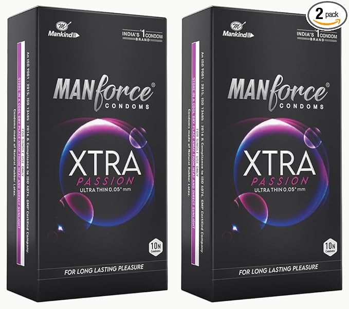 Manforce Xtra passion climax delay ultra thin condoms 10s - Pack of 2