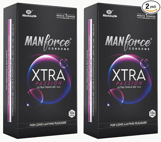 Manforce Xtra passion climax delay ultra thin condoms 10s - Pack of 2