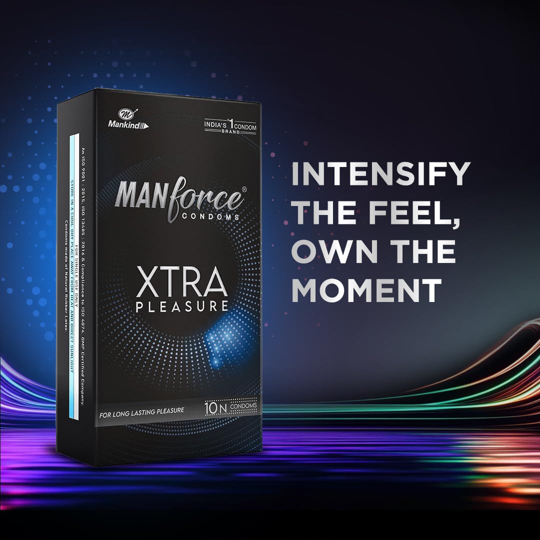 Manforce Xtra pleasure climax delay extra dotted condoms 10s - Pack of 2