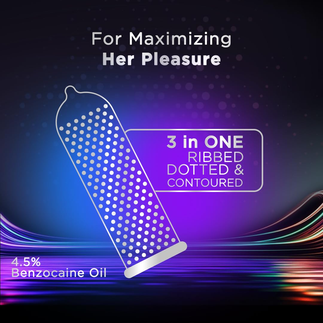 Manforce Xtra pleasure climax delay extra dotted condoms 10s - Pack of 2