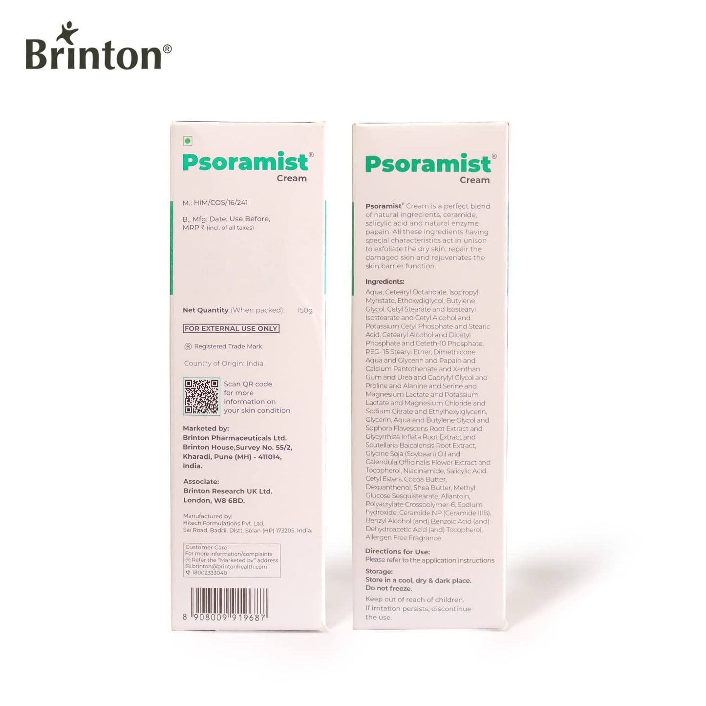 Brinton Psoramist Moisturizing Cream 150 Gm - Pack of 1