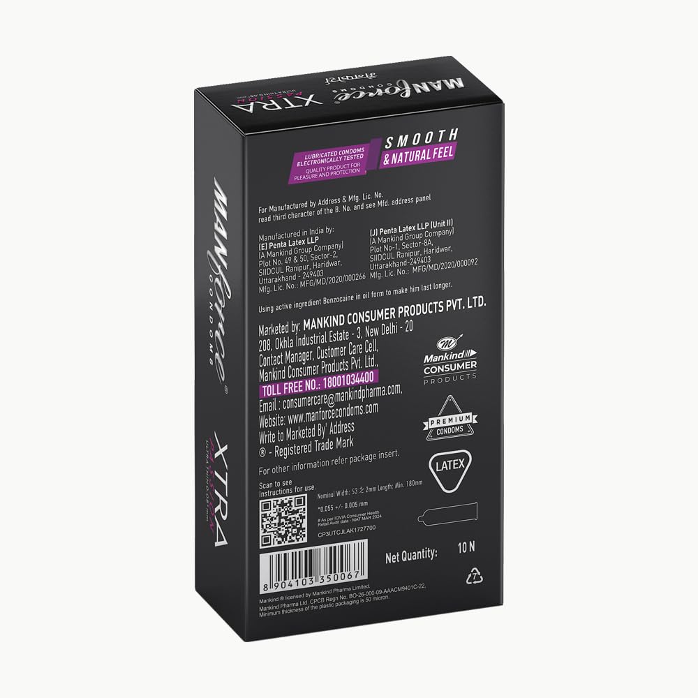 Manforce Xtra passion climax delay ultra thin condoms 10s - Pack of 2