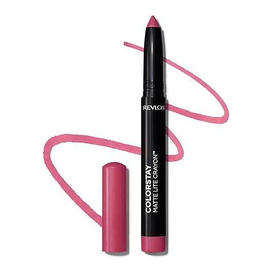 Revlon ColorStay Matte Lite Crayon Lipstick with Built-in Sharpener Smudge-proof Water-Resistant Non-Drying Lipcolor 006 Lift Off 0.049 oz