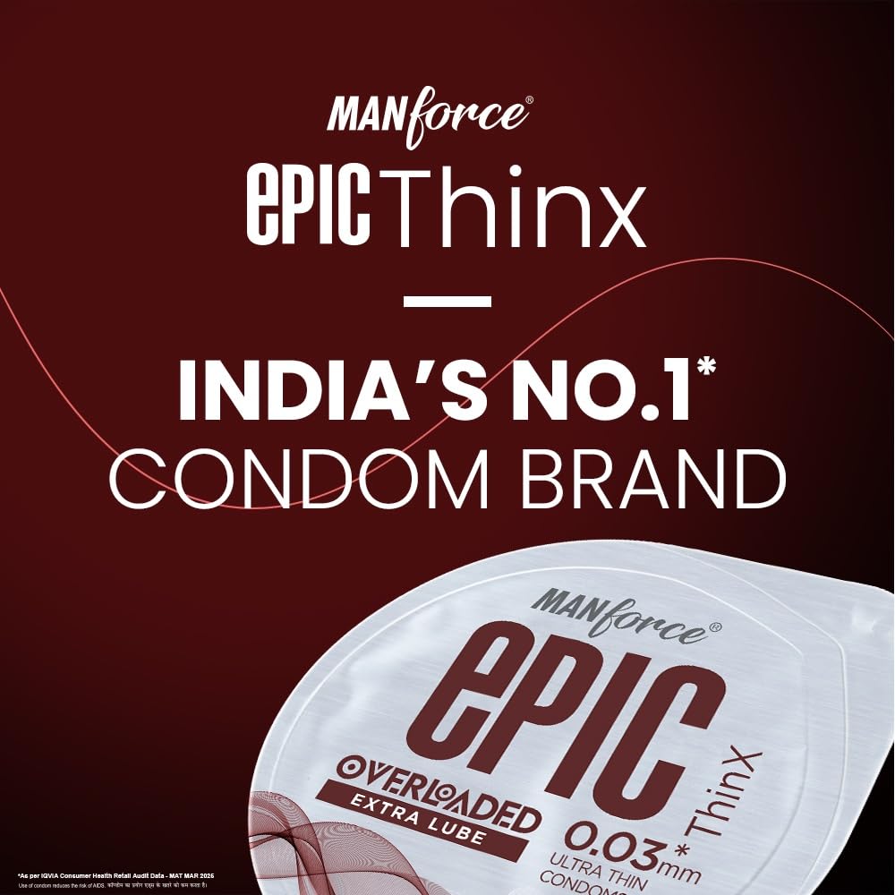 Manforce Epic Thinx Overloaded Ultra-Thin Condoms (3 Count) + Epic Lavender Lube (60ml)