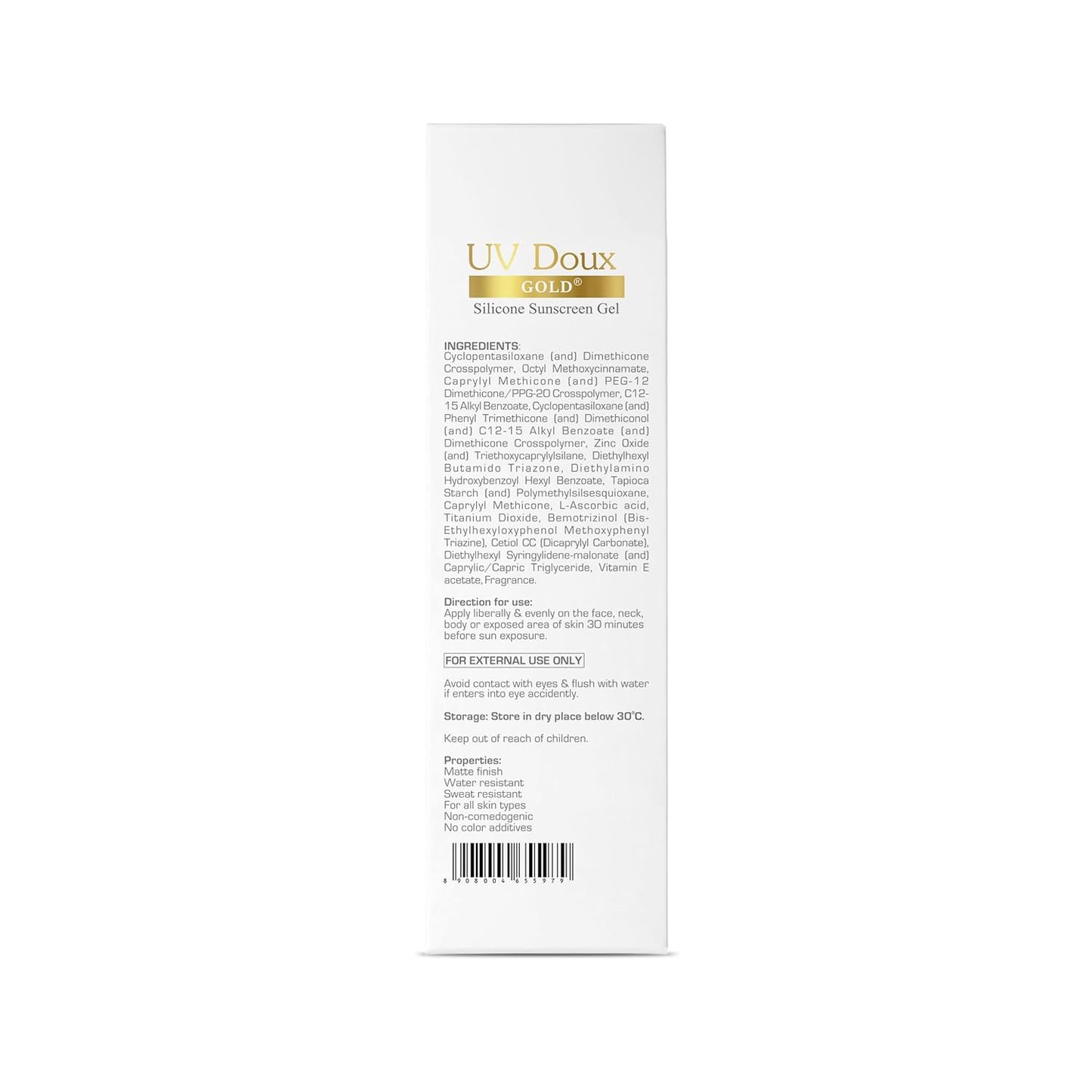 Brinton UV Doux Gold Silicone Sunscreen Gel SPF 50 PA+++ With Vitamin C & E | Clinically Tested Water Resistant & Non- Greasy | UVA/UVB Protection Against UVA/UVB Rays| For All Skin Types 100 gm (Pack of 1)