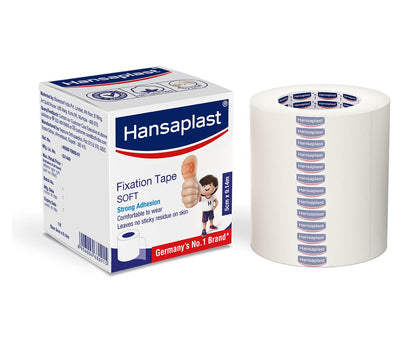 Hansaplast Fixation Tape  Adhesive tape for medical | 100% Cotton fabric  5.00 cm x 9.14 cm