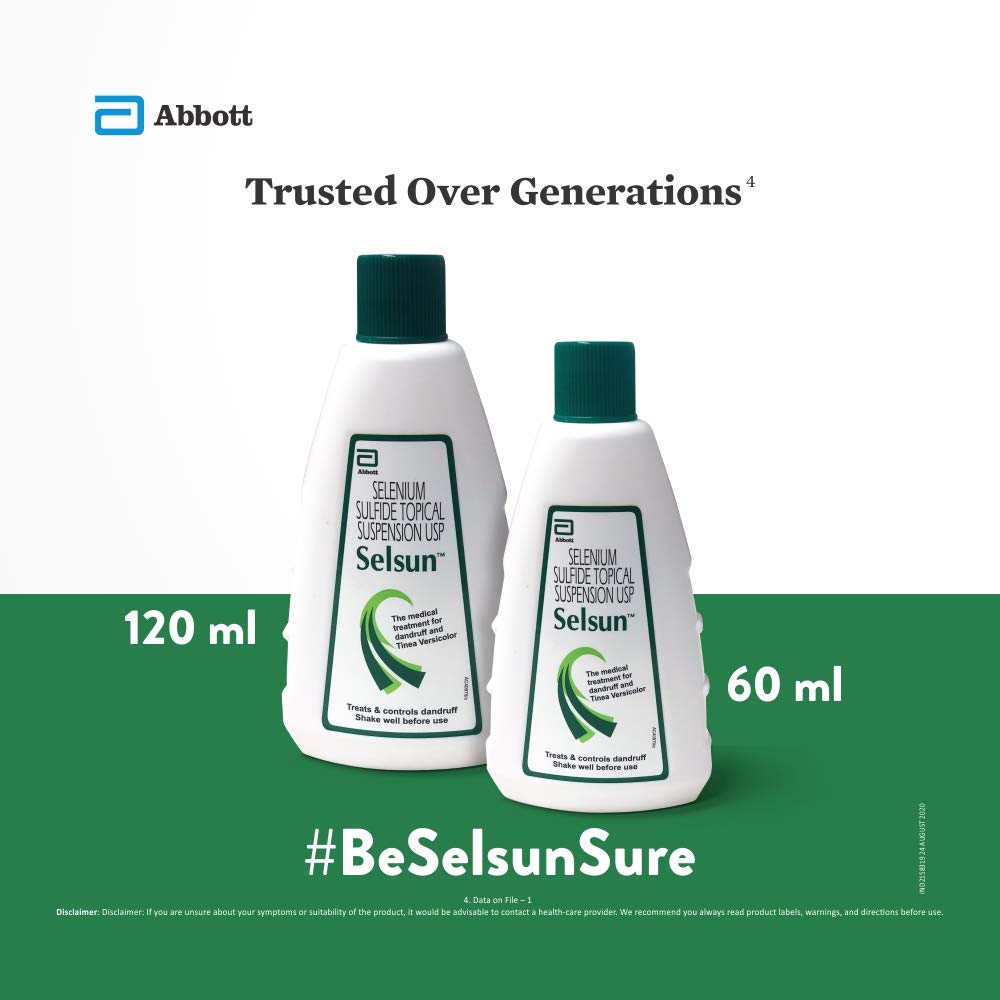 Selsun Suspension Anti Dandruff Shampoo  Clears away dandruff flakes  Relieves from excessive oil  Relieves from dandruff related itching 120ml