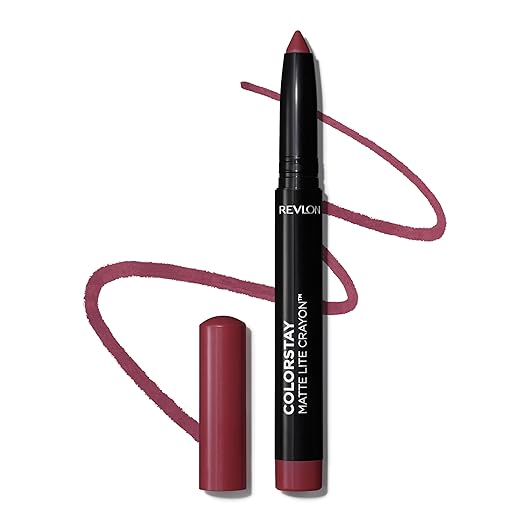 Revlon ColorStay Matte Lite Crayon Lipstick with Built-in Sharpener Smudge-proof Water-Resistant Non-Drying Lipcolor 011 Lifted 0.049 oz