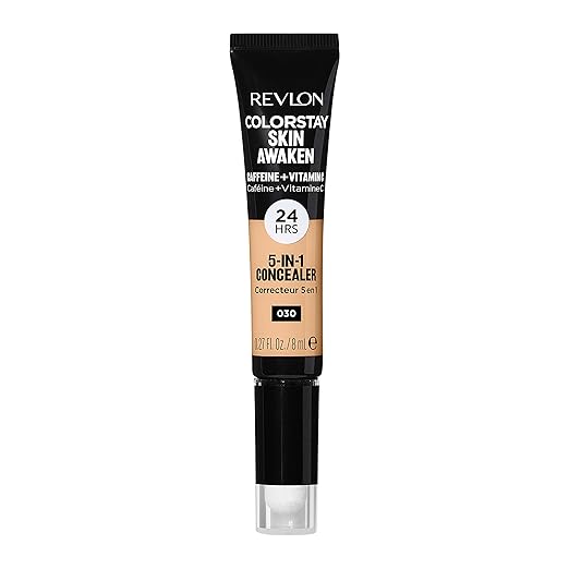 Revlon ColorStay Skin Awaken 5-in-1 Concealer Lightweight Creamy Longlasting Face Makeup with Caffeine & Vitamin C For Imperfections Dark Circles & Redness 030 Light Medium 8 ml