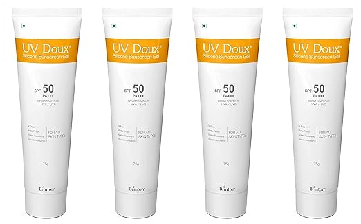 பிரின்டன் ஹெல்த்கேர் UvDoux Face &amp; Body Sunscreen gel with SPF 50 PA+++ in Matte Finish and Oil Free Formula| நீர் எதிர்ப்பு சன்ஸ்கிரீன்| UVA/UVB கதிர்களுக்கு எதிரான பாதுகாப்பு (75 GM)