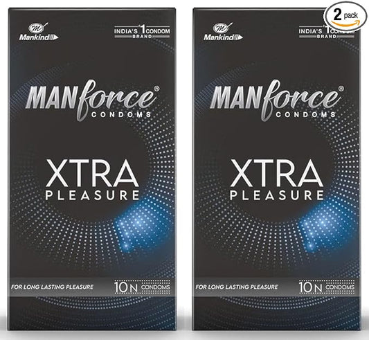 Manforce Xtra pleasure climax delay extra dotted condoms 10s - Pack of 2