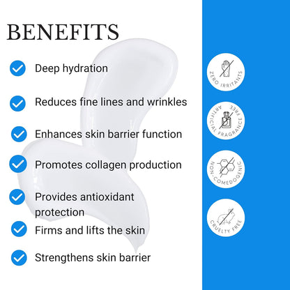 EPURE DERMA MultiE Action Moisturizer Crème  Hyaluronic Acid  Peptide Blend  Barrier Repair  Botanical Trio  UltraELight and Deep Hydration for Daily use  All Skin Types  For Men & Women 50g