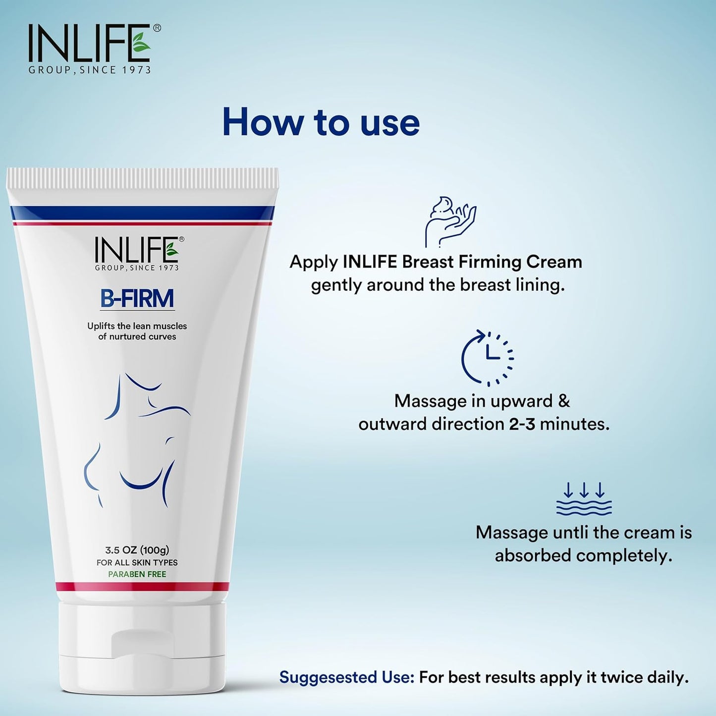 INLIFE BFC Cream for Women  Body Massage Cream with Fenugreek Nigella Sativa Aloe Vera  100g Tube