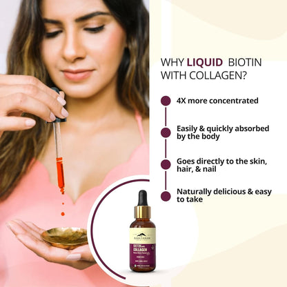 Rasayanam Liquid Biotin  Collagen for Hair Growth 25000mcg (50 ml Berry Flavour)  Supports Hair Growth  Healthy Skin Nails  Stronger Than Tablets  Capsules to reduce hair fall for Men  Women