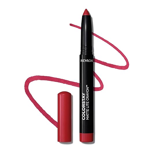 Revlon ColorStay Matte Lite Crayon Lipstick with Built-in Sharpener Smudge-proof Water-Resistant Non-Drying Lipcolor 010 Air Kiss 0.049 oz