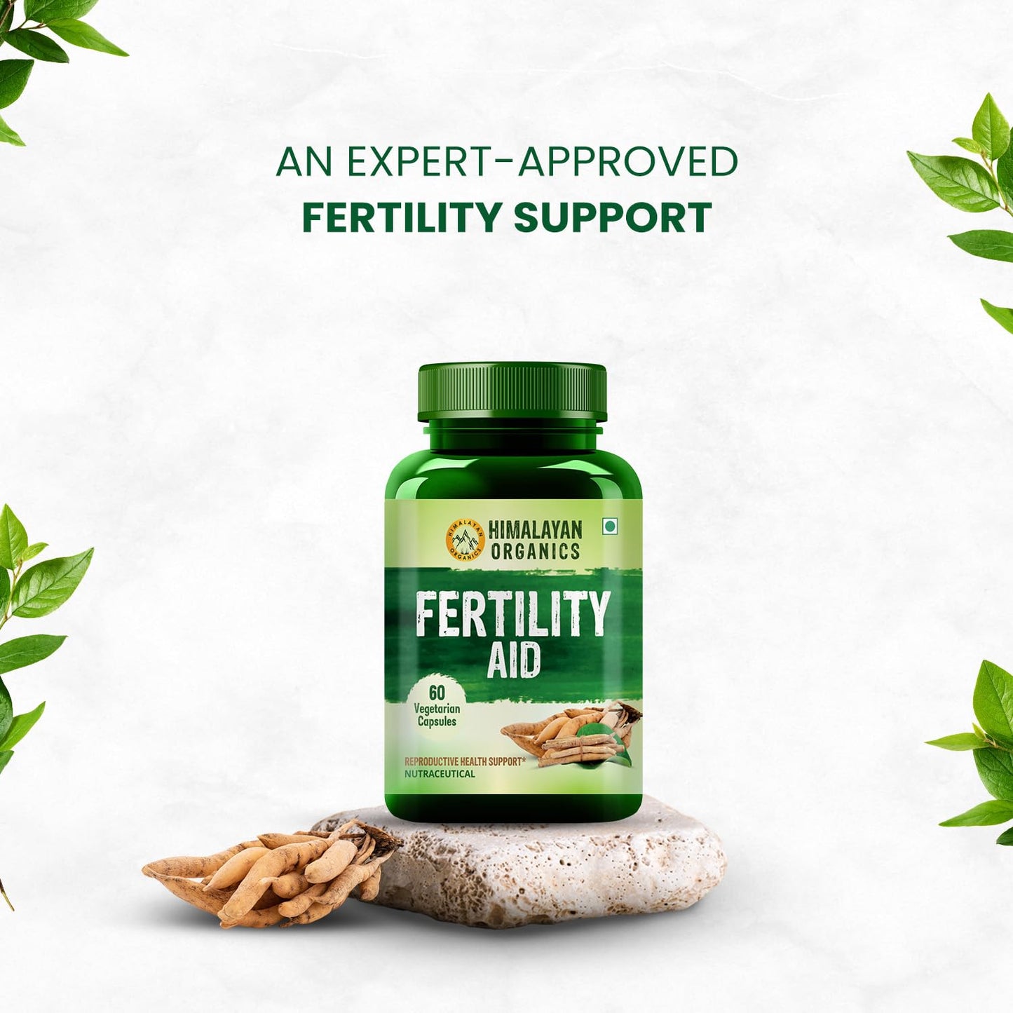 Himalayan Organics Fertility Aid Supplement Supports Daily Nutrition for Better Fertility | Maintains Reproductive Health (60 Capsules)