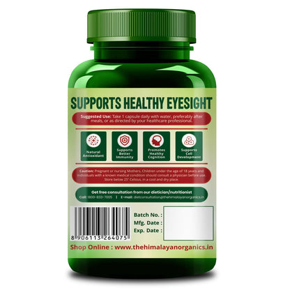 Himalayan Organics Plant-Based Vitamin A Supplement Supports Healthy Eye Sight | Natural Anti-Oxidant (120 Capsules)