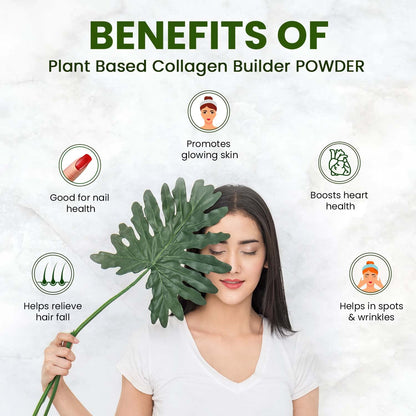 Himalayan Organics Plant Based Collagen Builder Powder With Vitamin C & Biotin | Promote Youthful Glowing Skin  Hair & Nails | Repair Spots And Wrinkles - 250Gm