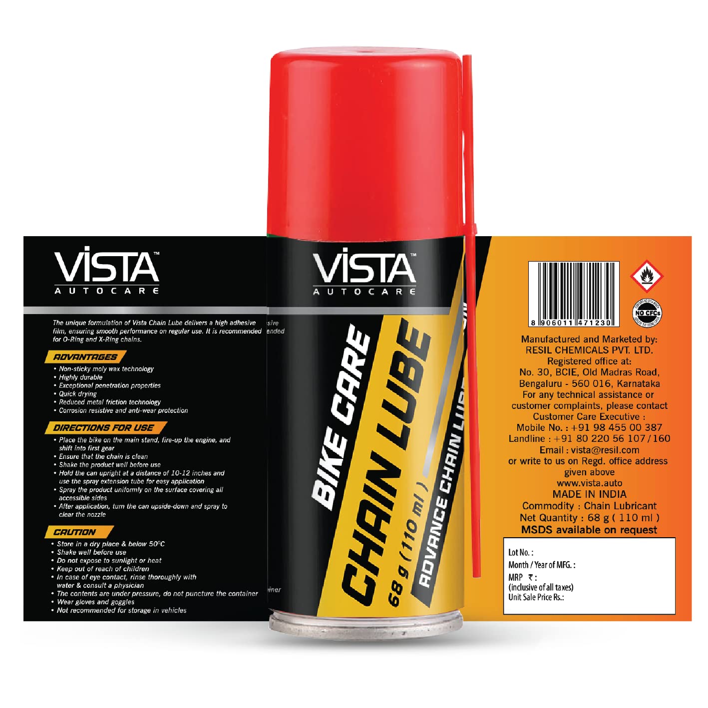 Vista Chain Lube 110ml | Bike Chain Lube | Chain Lube | Chain Spray