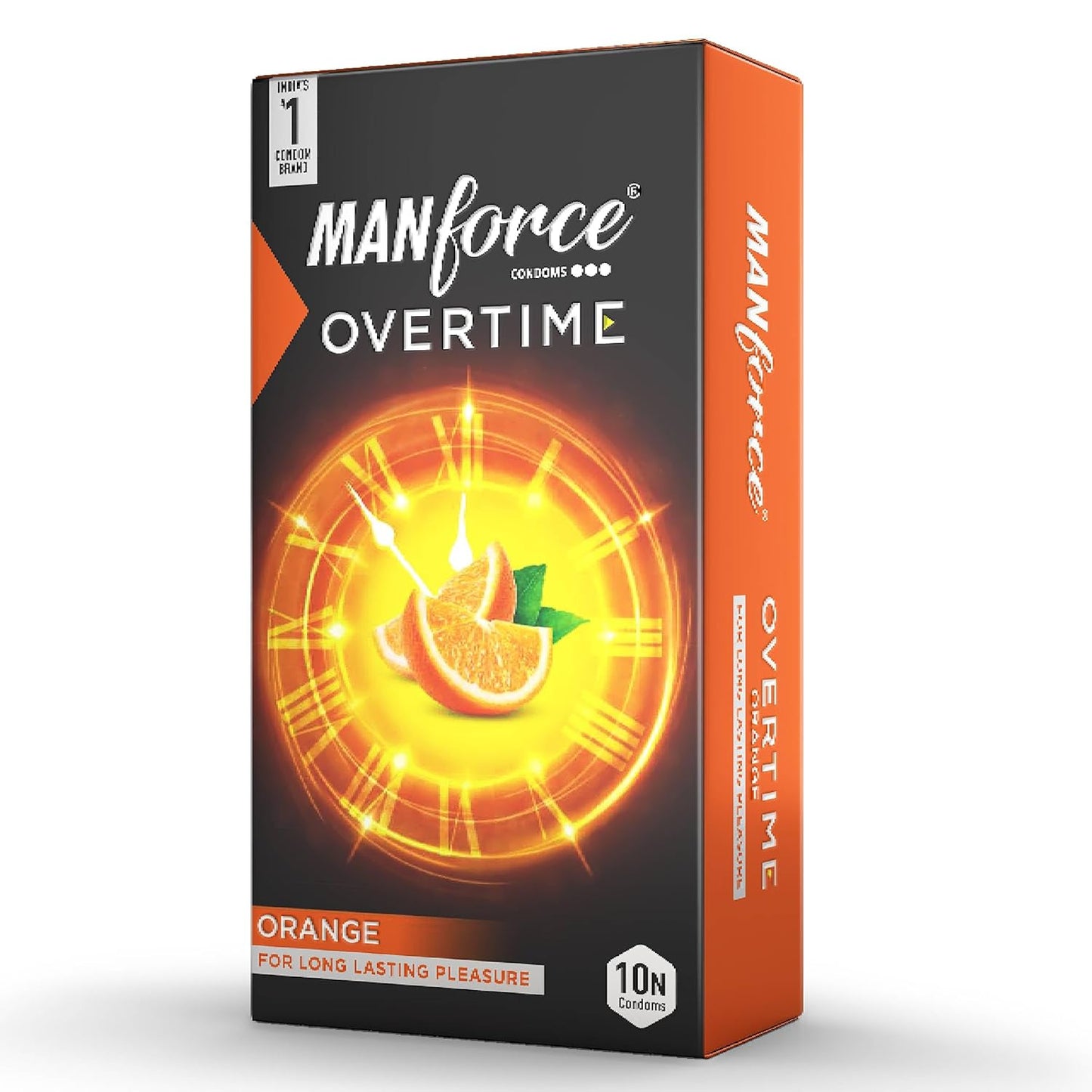 Manforce Overtime Condoms - Pineapple & Orange, 2N (10 Sheets)