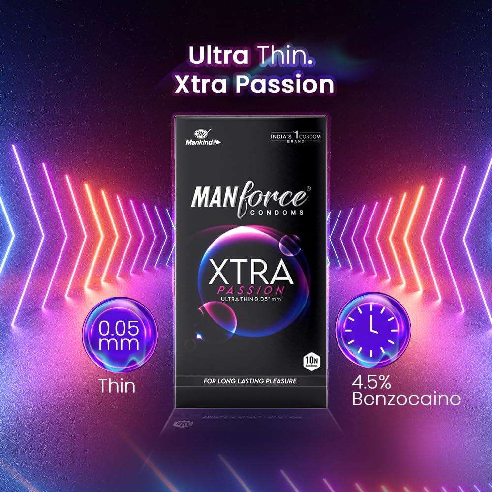 Manforce Xtra passion climax delay ultra thin condoms 10s - Pack of 2