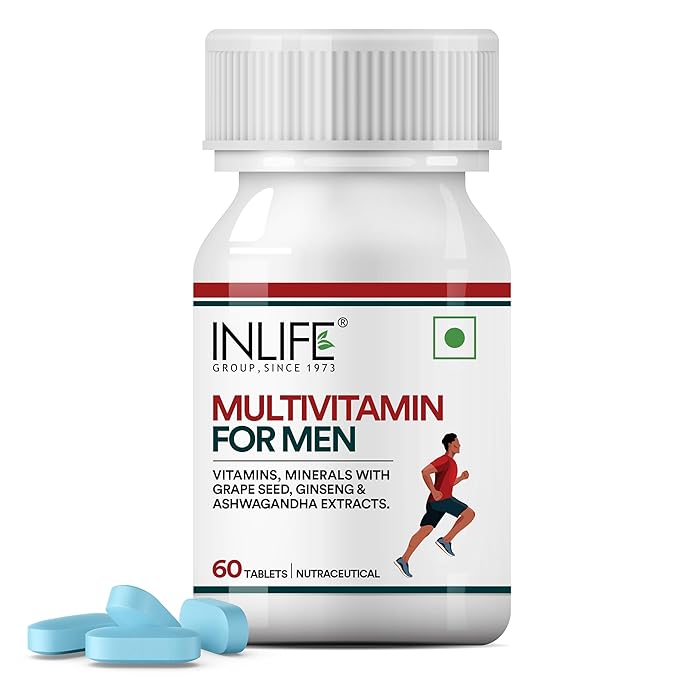 INLIFE Multivitamin Tablets for Men  60 Tablets  Enriched with Zinc Vitamin C Vitamin D3 and Essential Multiminerals  Supports Energy Stamina and Immunity  Supports Overall Health & Wellness