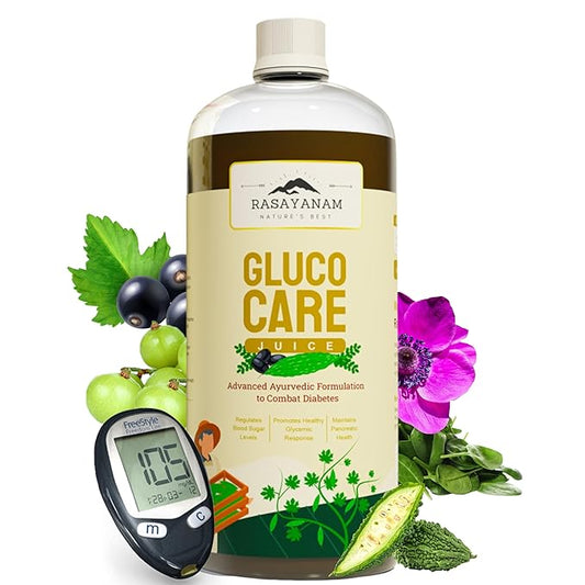 Rasayanam GlucoCare Juice For Diabetes Care  750ML  Jamun Karela Gudmar Vijyasar Methi Neem Amla and Banaba  Helps Increase Natural Insulin Production  Maintain Healthy Sugar Levels