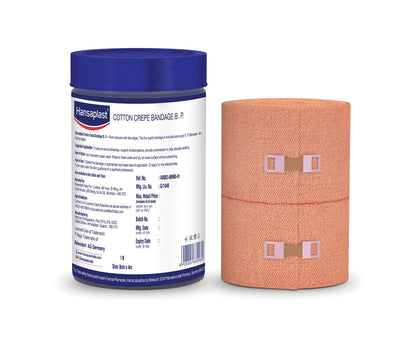 Hansaplast Soft Cotton Pain Relief Crepe Bandage Pack of 1 (8CMx4MTR)