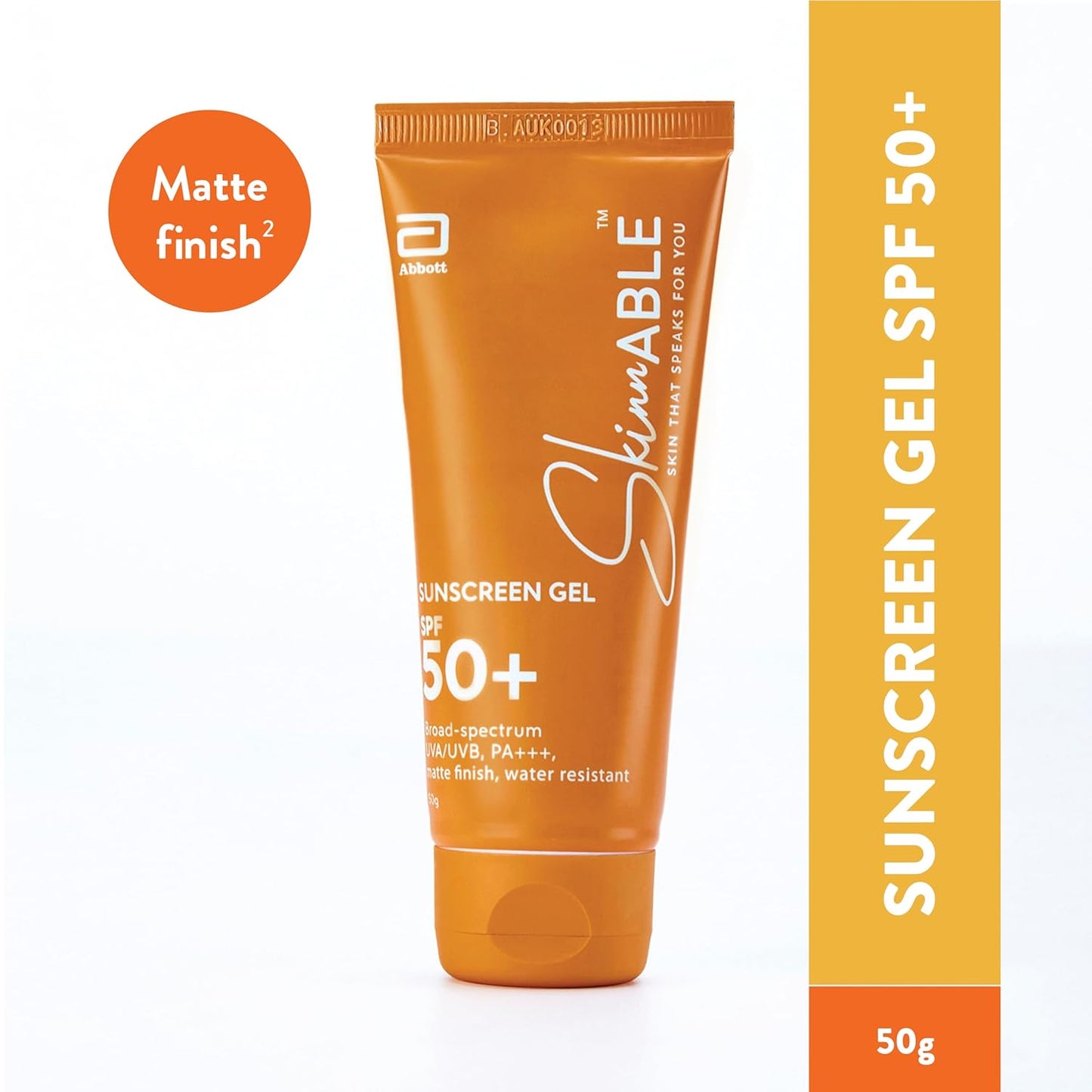 Skinnable Sunscreen For All Skin Type Gel Spf 50+50 GAbbott's SkincareBroad Spectrum UvaUvb ProtectionPa+++Matte FinishNon WhiteningWater ResistantNon ComedogenicParaben FreeFor Women&Men