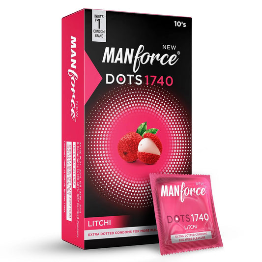 Super Manforce Litchi Condoms (10 Pack) + Litchi Aloe Vera Lube