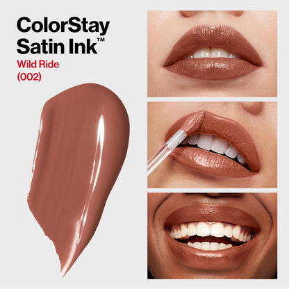 Revlon ColorStay Satin Ink Liquid Lipstick | Longlasting 16 Hrs| Smudge Proof | Vitamin E- Wild Ride 5ml